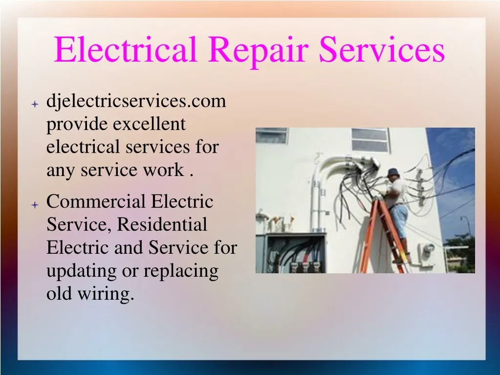 electrical repair services n.