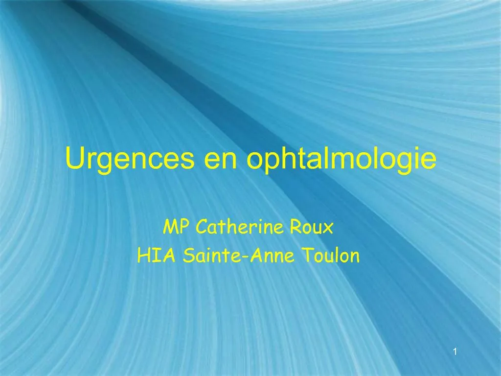 presentation de service ophtalmologie