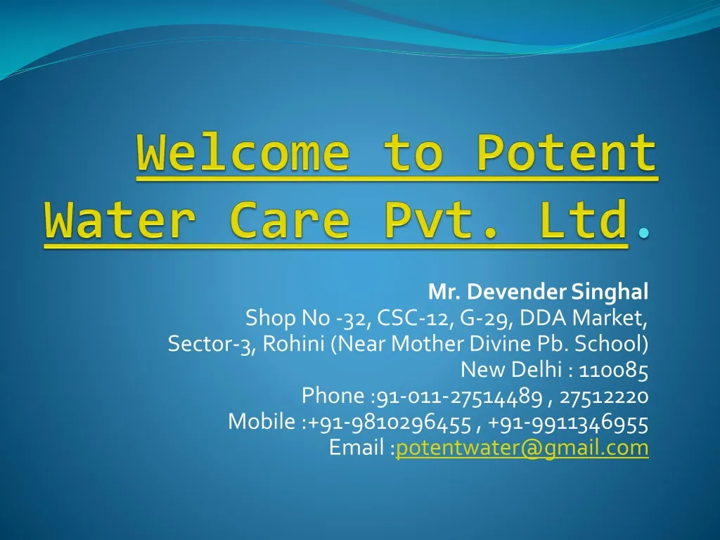 welcome to potent water care pvt ltd n.