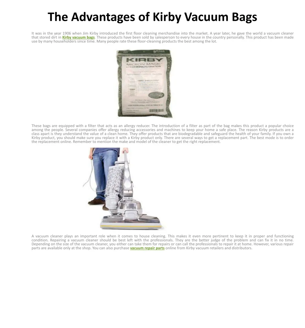 kirby vacuum cleaner bags