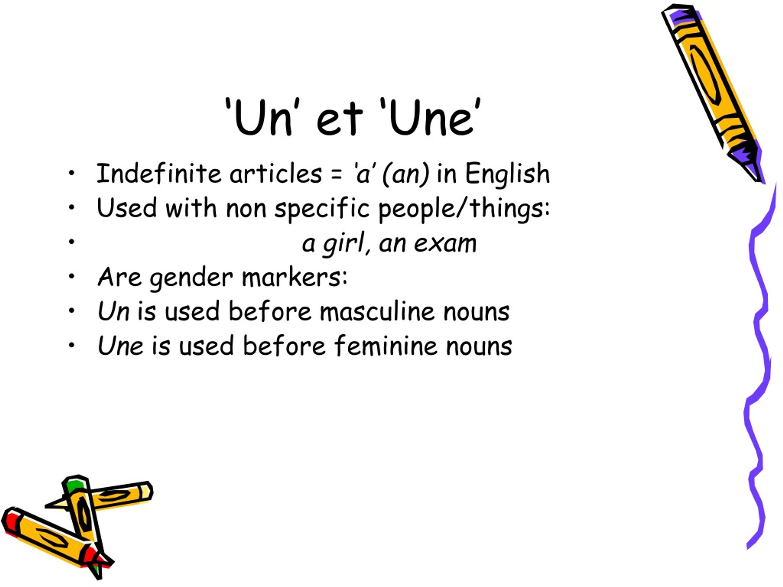 PPT Les Articles Ind finis Et D finis Au Singulier PowerPoint 