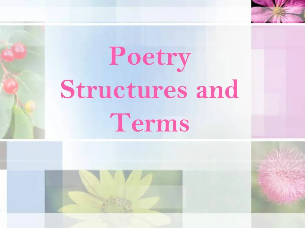 Ppt Poetry Structures And Terms Powerpoint Presentation Free