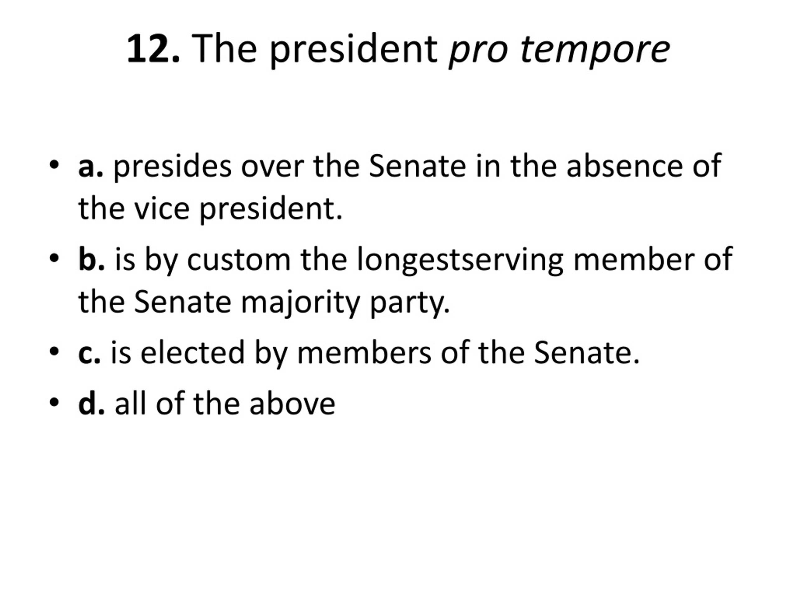 president pro tempore definition