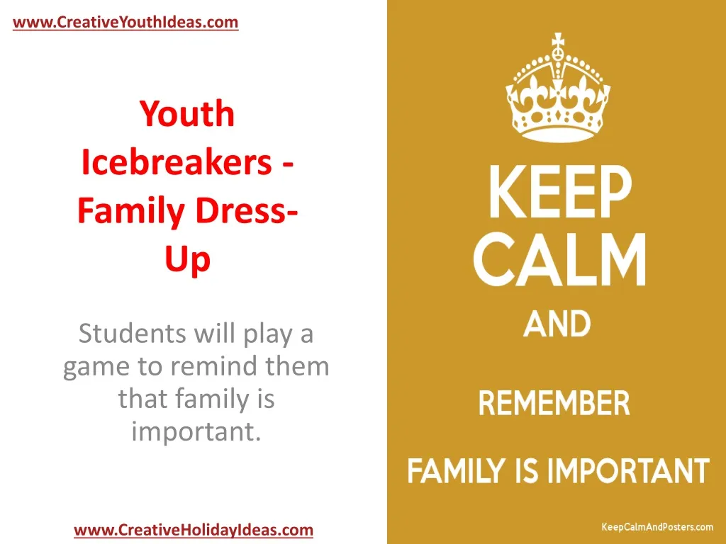 youth icebreakers family dress up n.