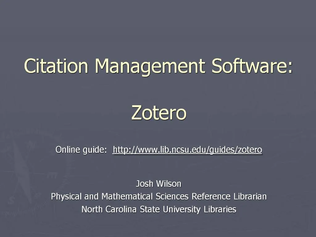 PPT Citation Management Software Zotero PowerPoint