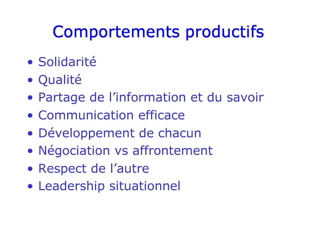 PPT - Comportements productifs PowerPoint Presentation, free download ...