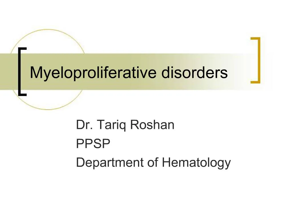 PPT - Myeloproliferative Disorders PowerPoint Presentation, Free ...