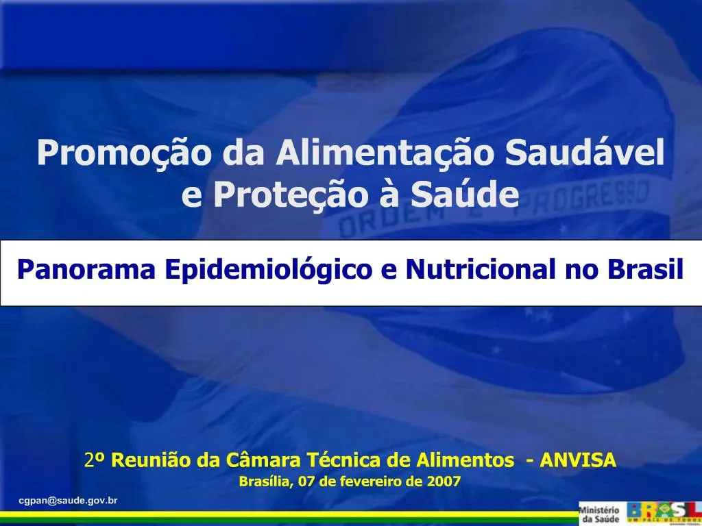 Ppt Promo O Da Alimenta O Saud Vel E Prote O Sa De Panorama Epidemiol Gico E Nutricional No