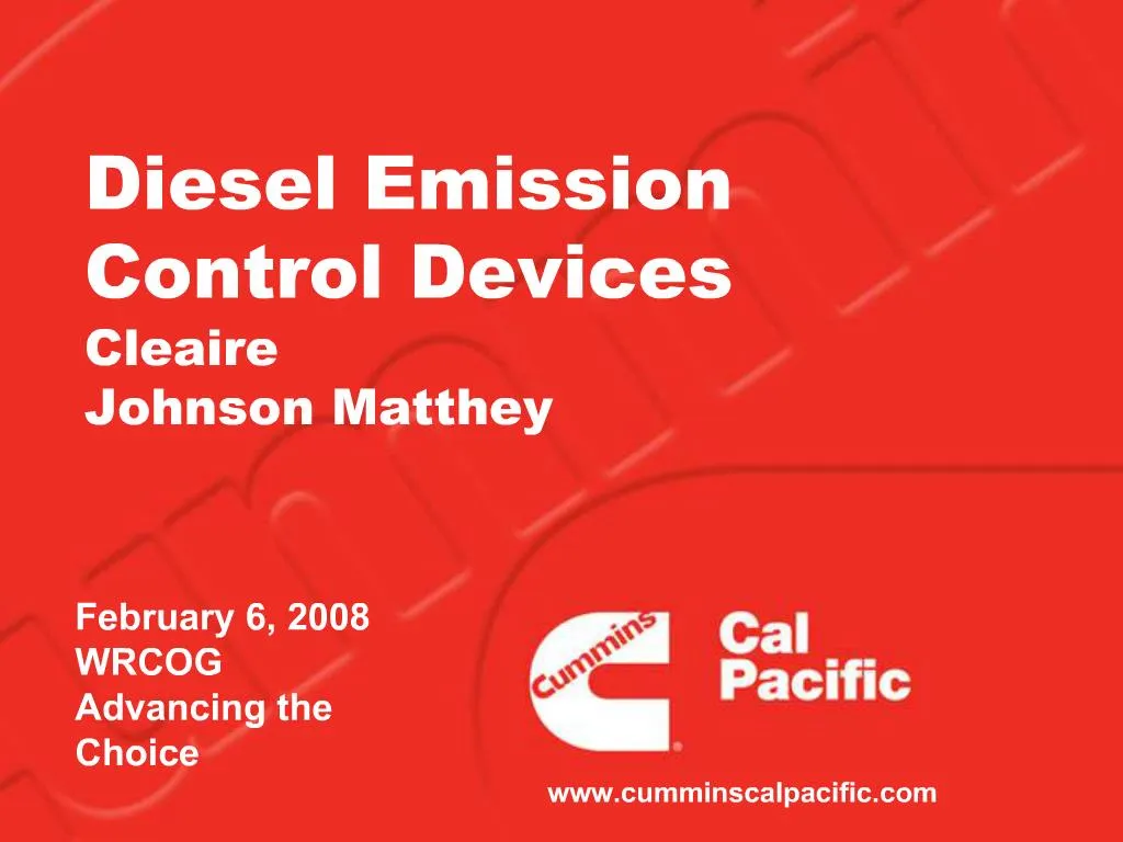 PPT Diesel Emission Control Devices Cleaire Johnson Matthey