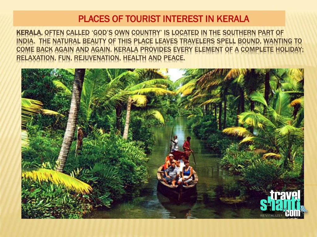powerpoint presentation of kerala tourism