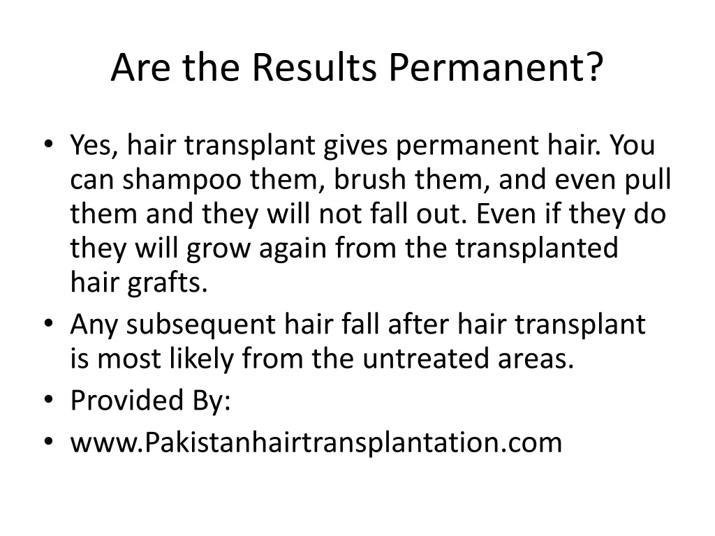 are the results permanent n.