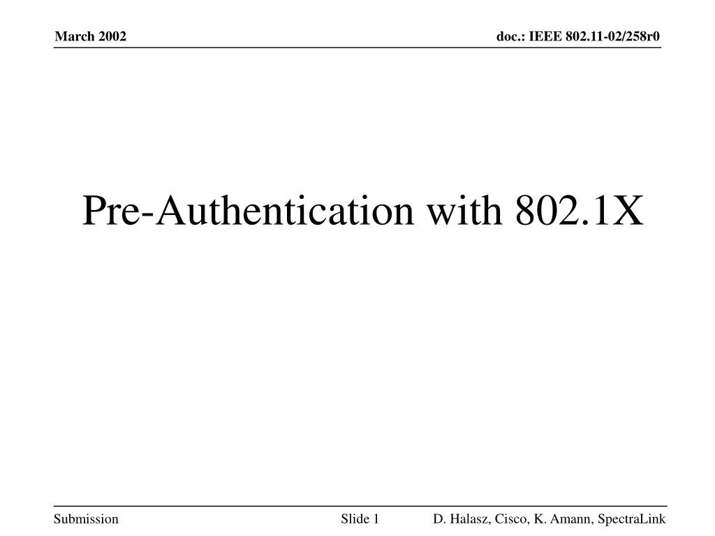 pre authentication with 802 1x n.