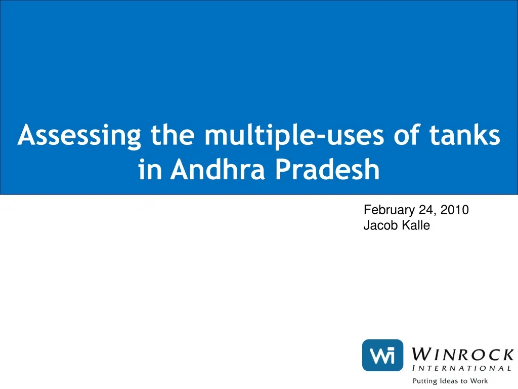 assessing the multiple uses of tanks in andhra n.