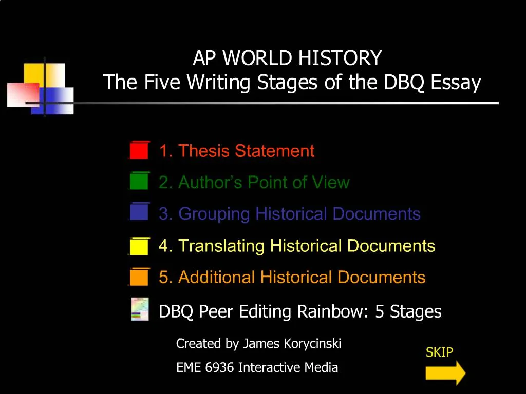 PPT AP WORLD HISTORY The Five Writing Stages of the DBQ Essay