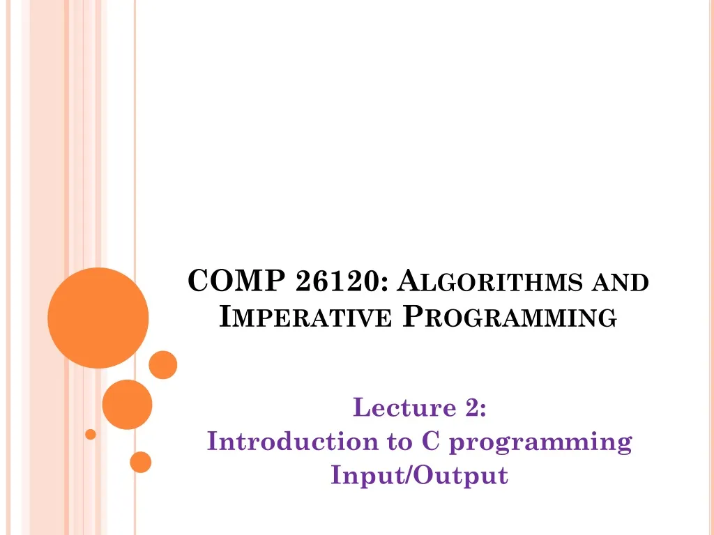 comp 26120 algorithms and imperative programming n.