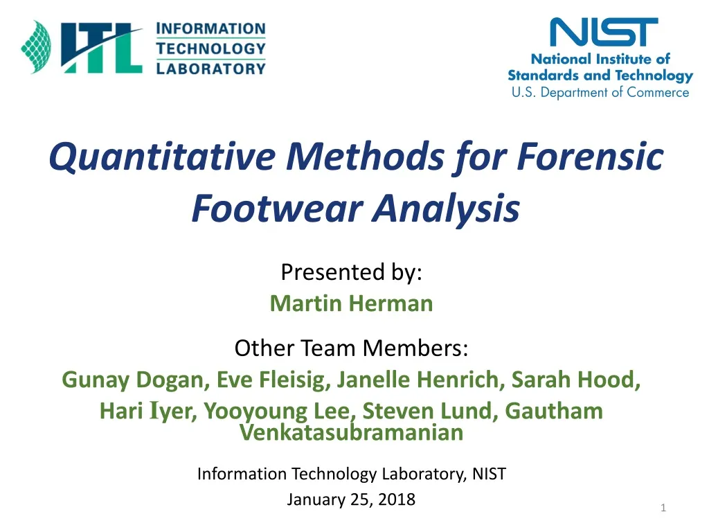 PPT Quantitative Methods for Forensic Footwear Analysis PowerPoint