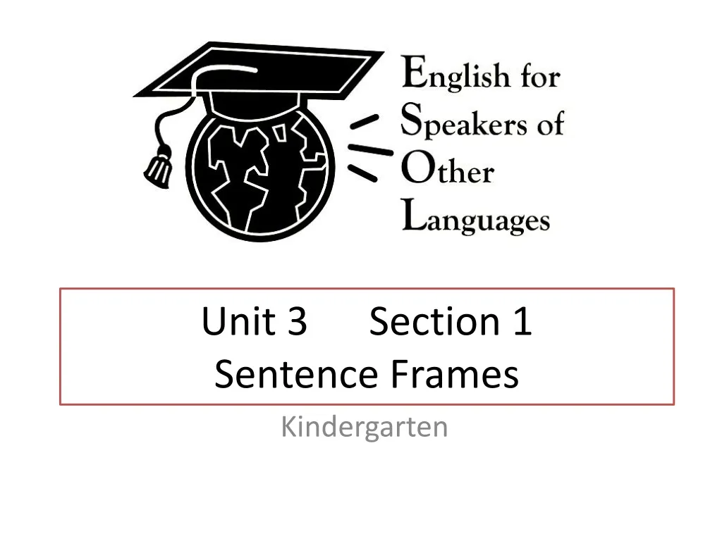 unit 3 section 1 sentence frames n.