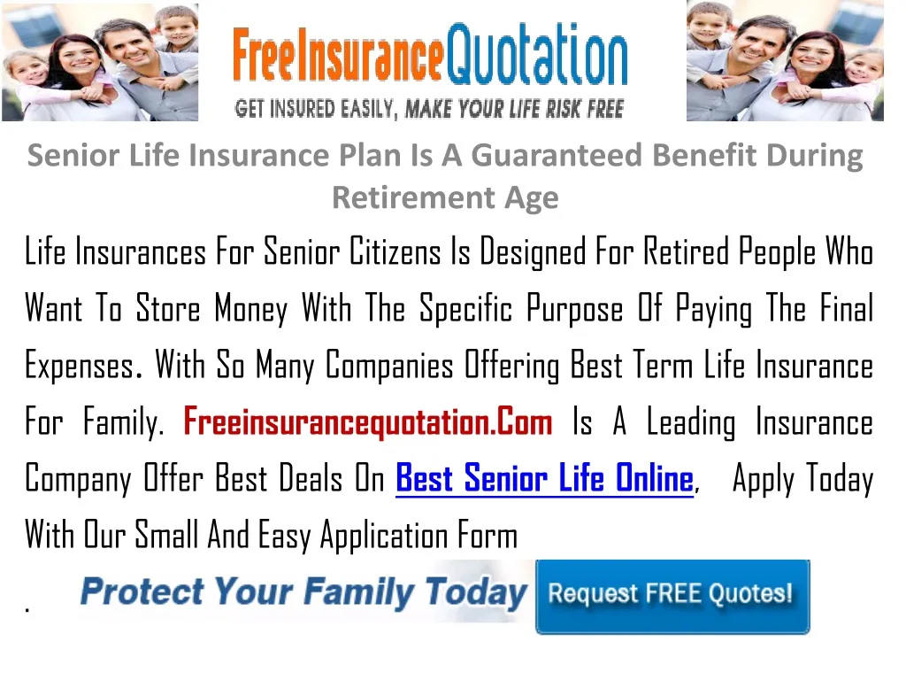 PPT - Senior Life Insurance Plan Is A Guaranteed Benefit PowerPoint