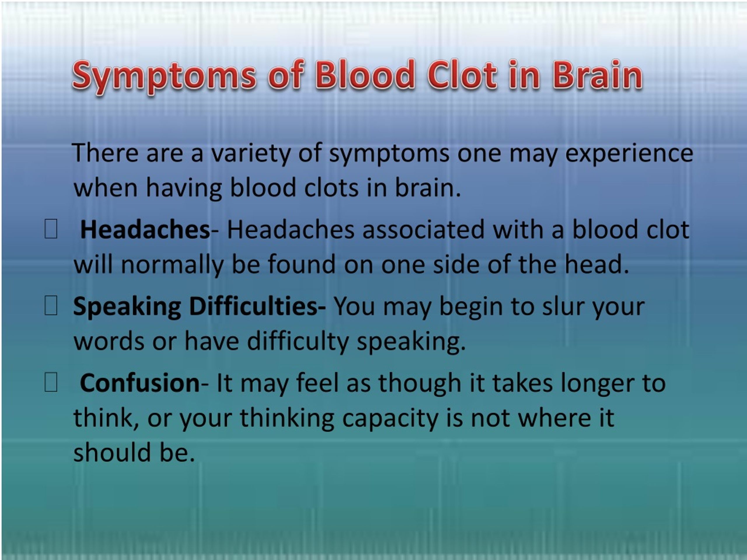 PPT Blood Clots In Brain PowerPoint Presentation Free Download ID