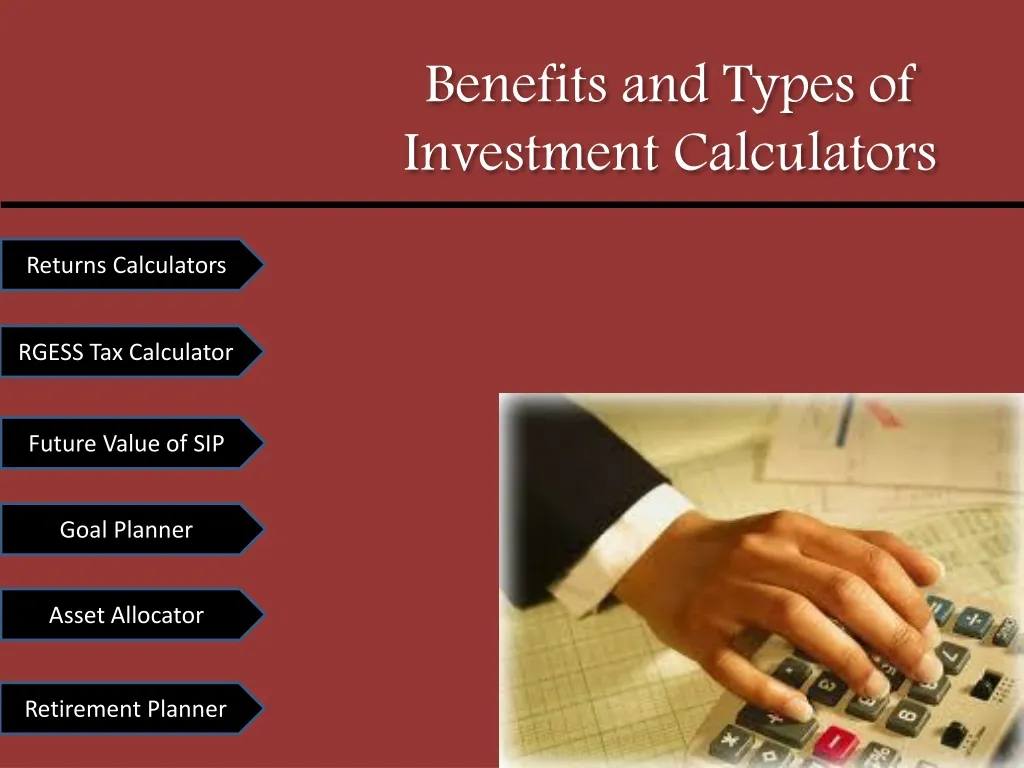 benefits and types of investment calculators n.