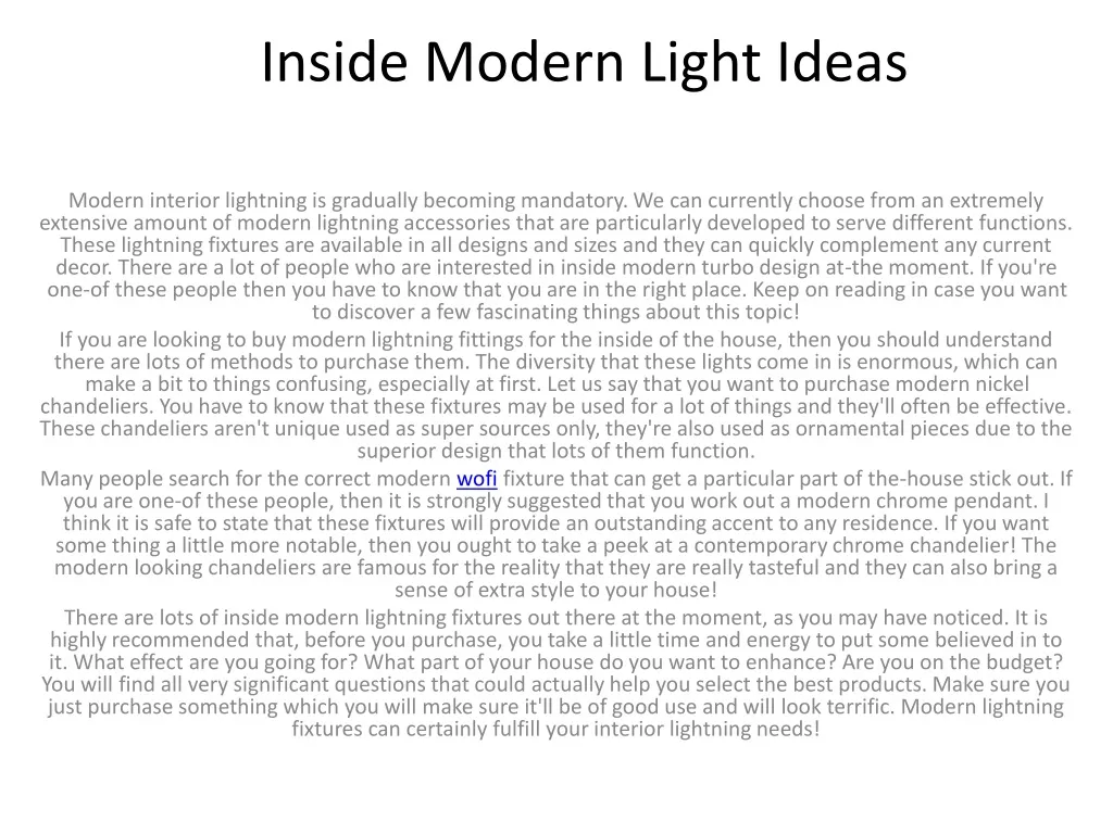 inside modern light ideas n.