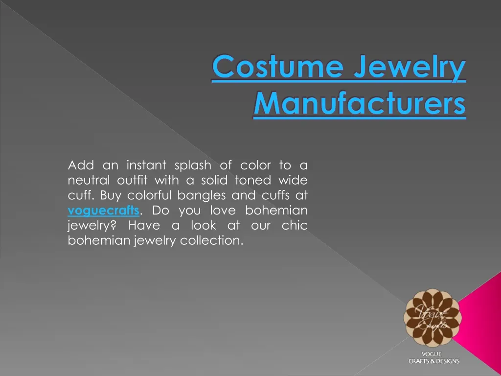 costume jewelry manufacturers n.