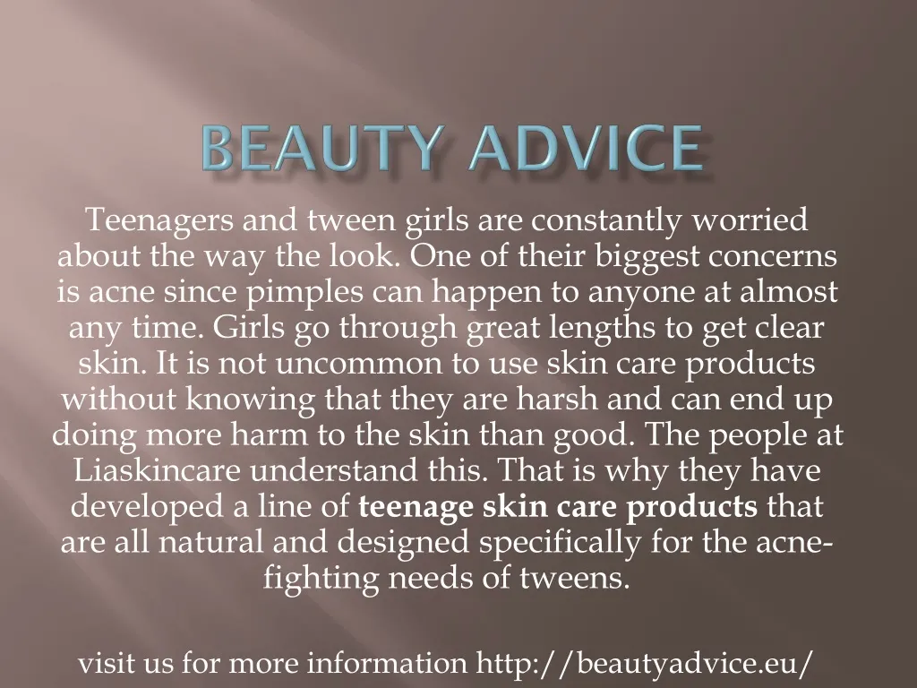 beauty advice n.