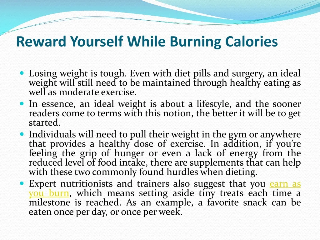 reward yourself while burning calories n.