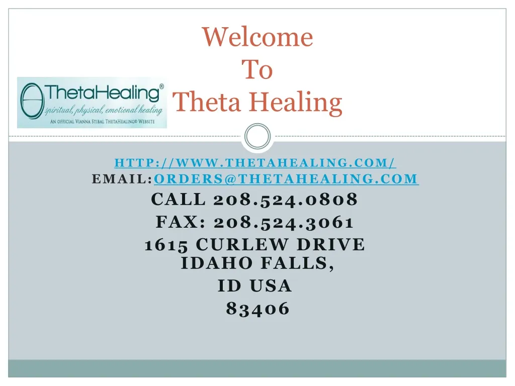 welcome to theta healing n.