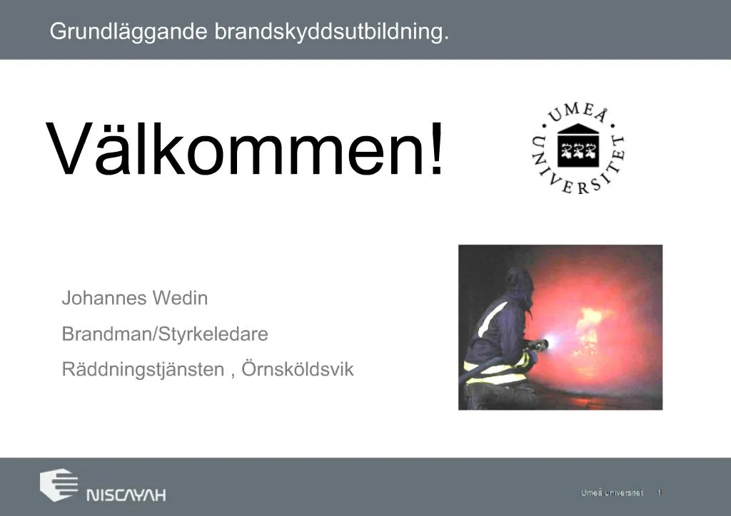 PPT - Grundl Ggande Brandskyddsutbildning. PowerPoint Presentation ...