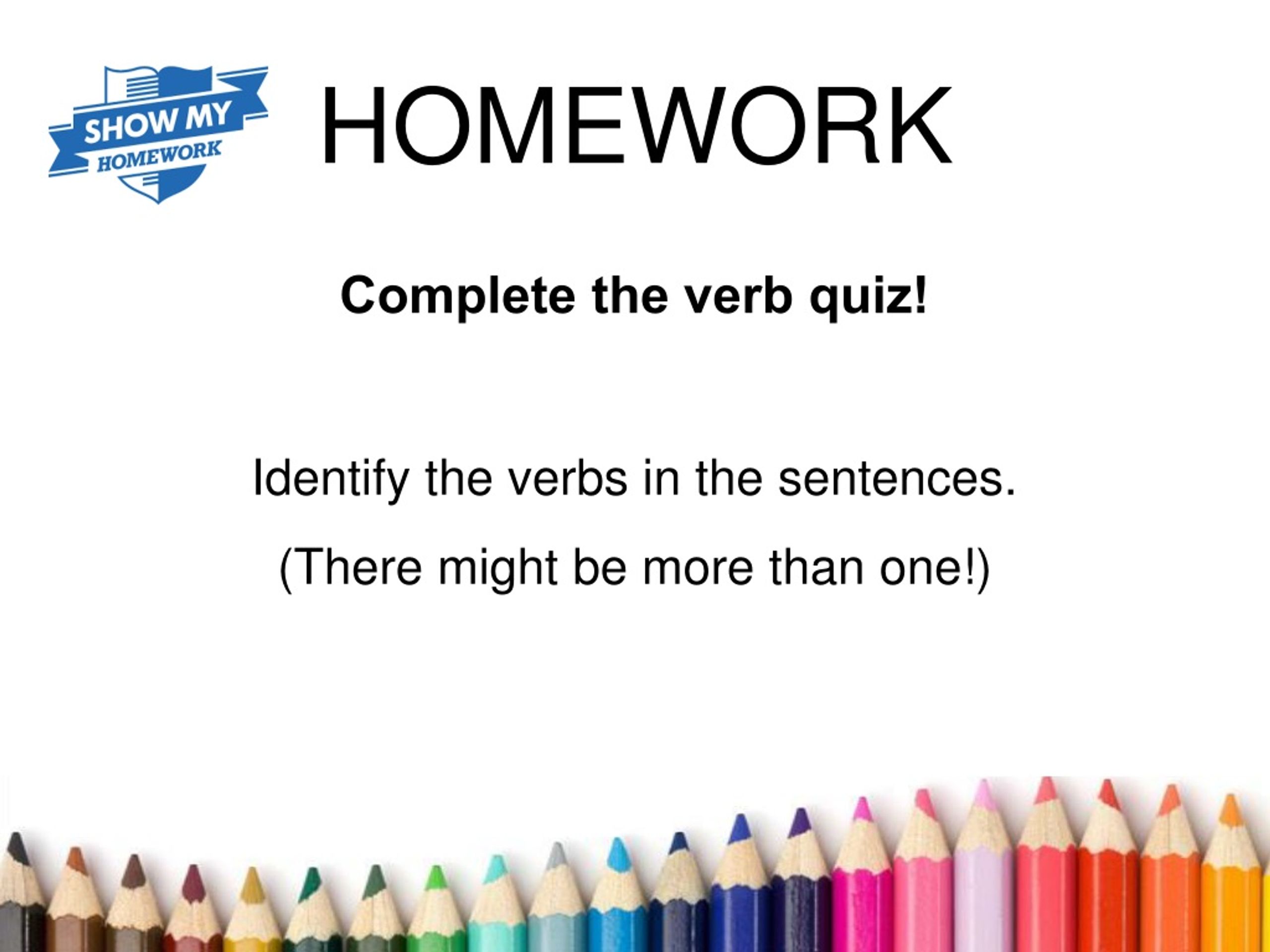 is word homework a verb