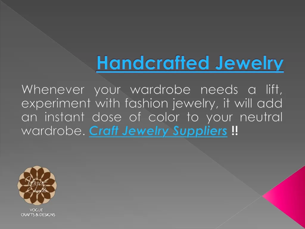 handcrafted jewelry n.