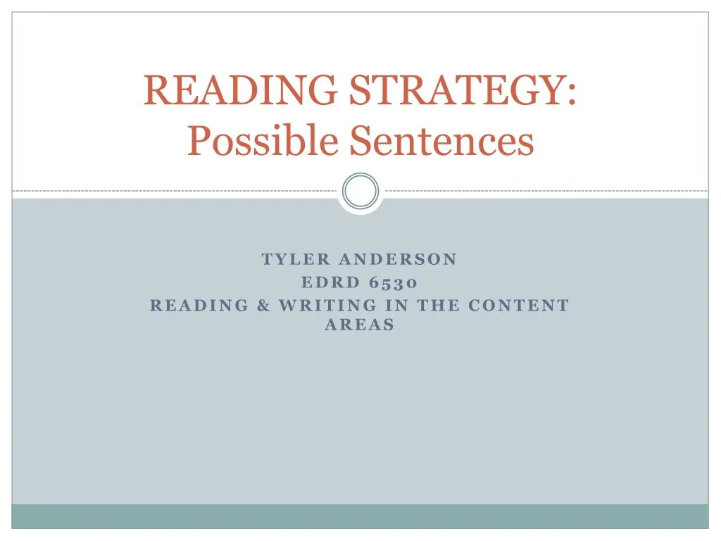 reading strategy possible sentences n.