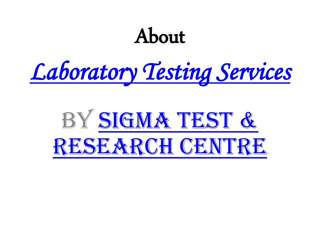 about laboratory testing services n.