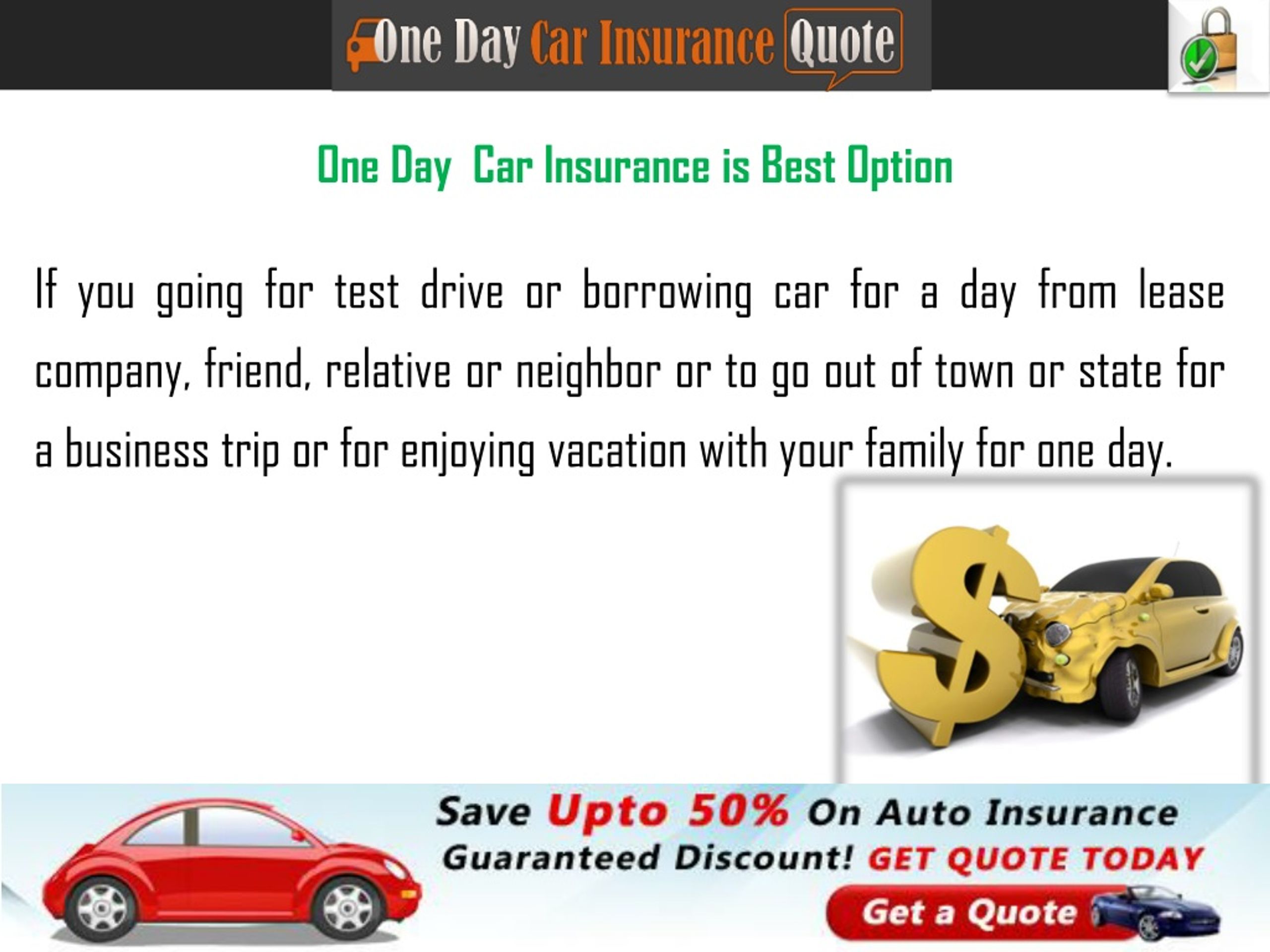 PPT - Get Cheap One Day Car Insurance Quotes With No Credit Check