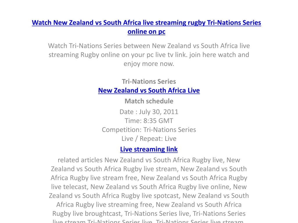watch new zealand vs south africa live streaming rugby tri nations series online on pc n.