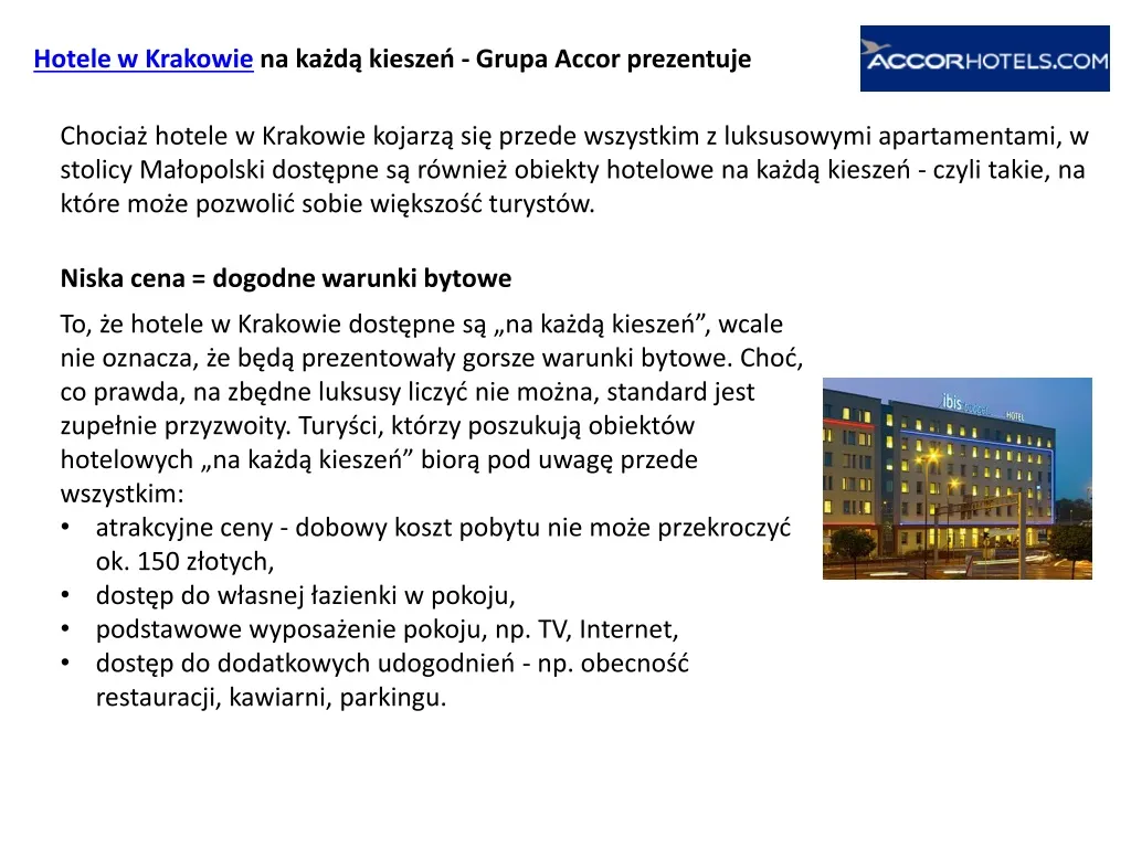 PPT Hotele Kraków PowerPoint Presentation free download ID