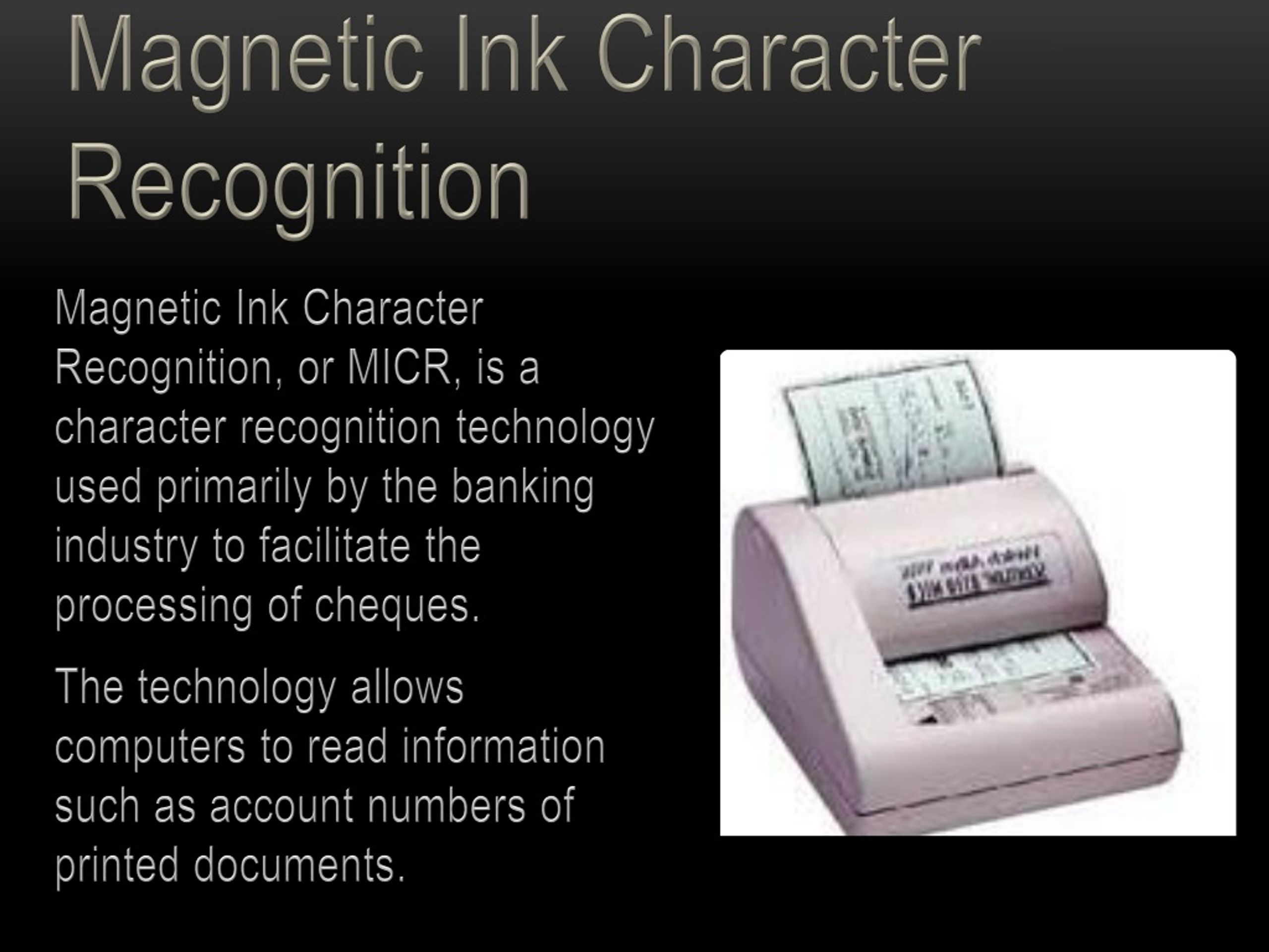 magnetic ink character reader