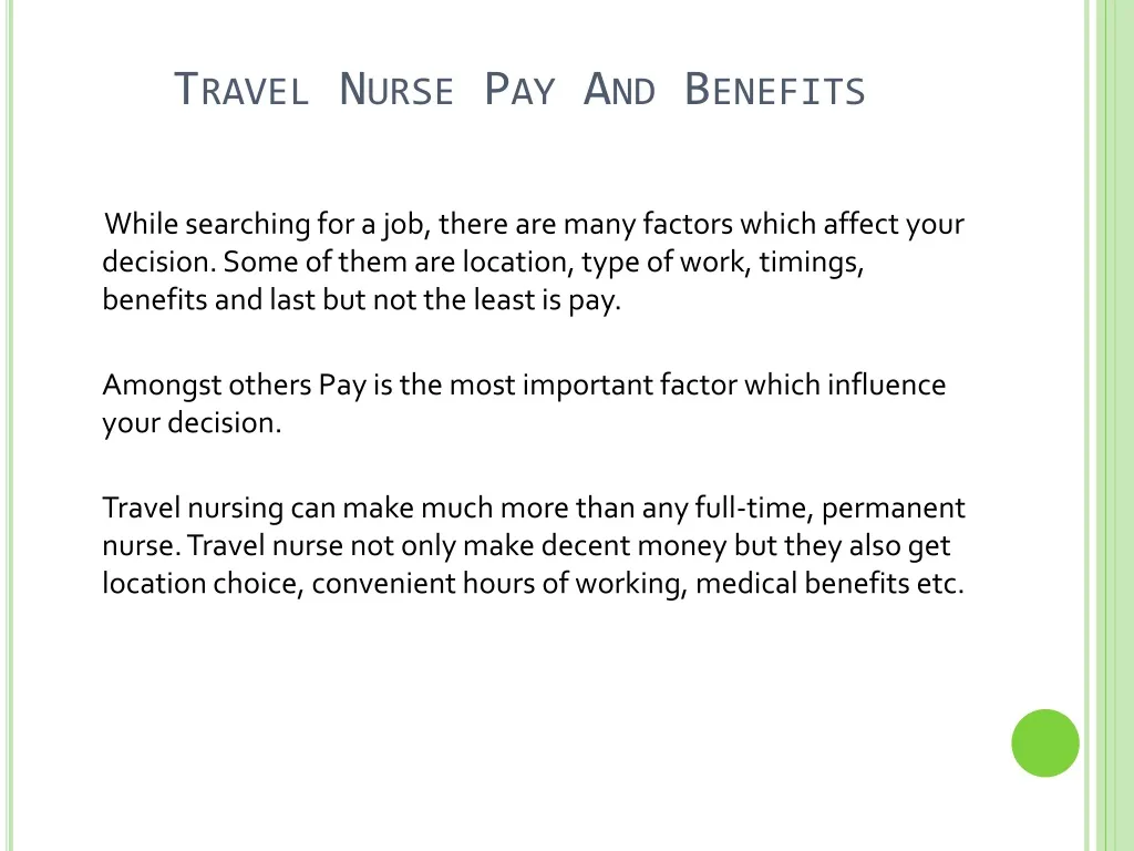 travel nursing salary and benefits