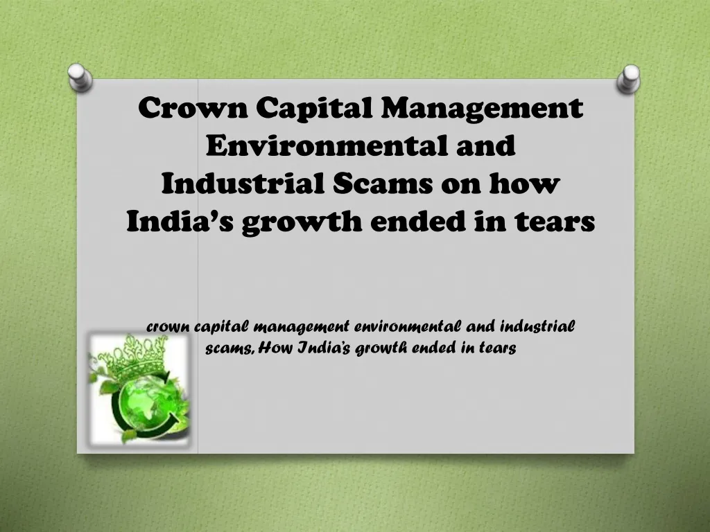crown capital management environmental n.