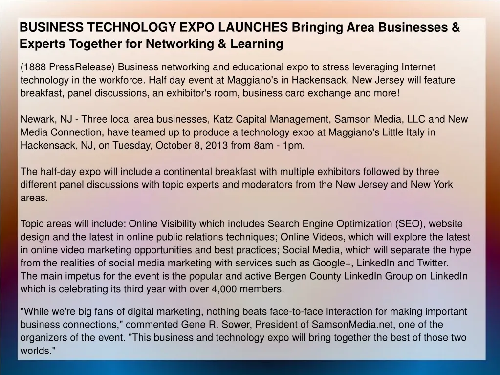 business technology expo launches bringing area n.