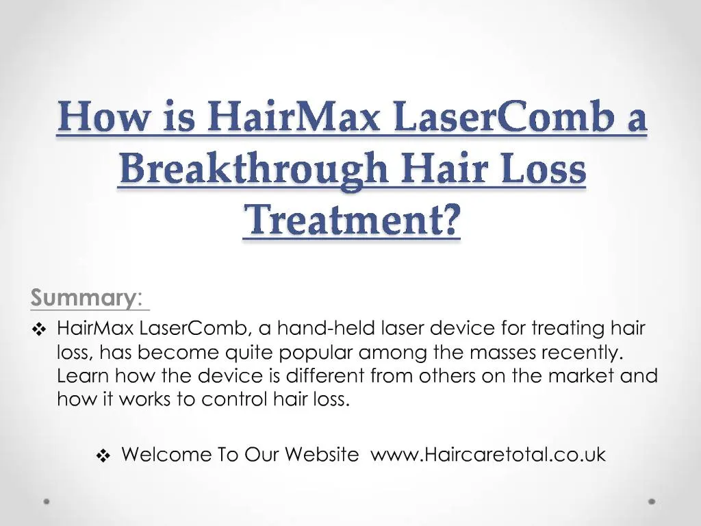 PPT How is HairMax a Breakthrough Hair Loss Treatment