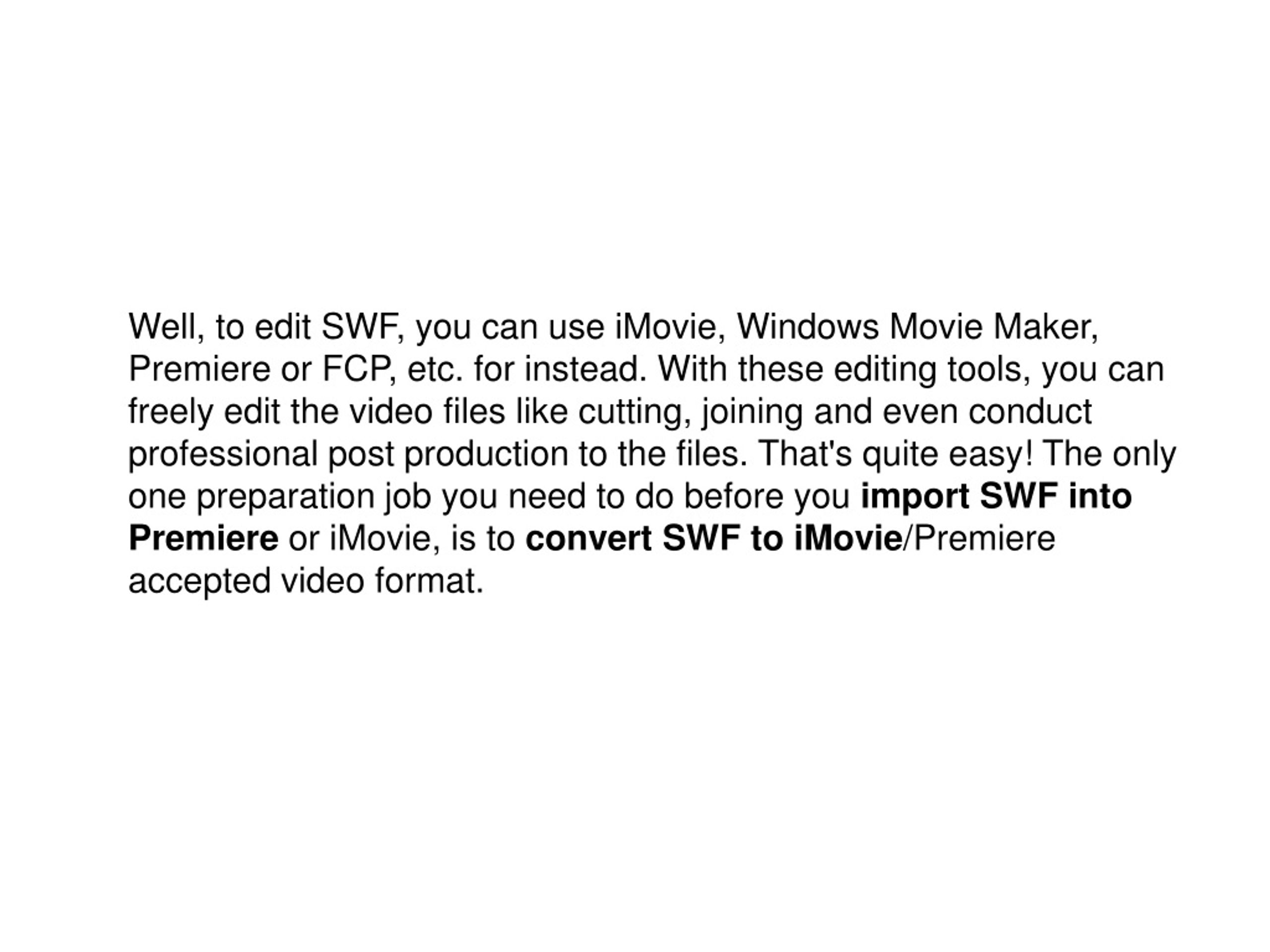 can imovie convert swf files