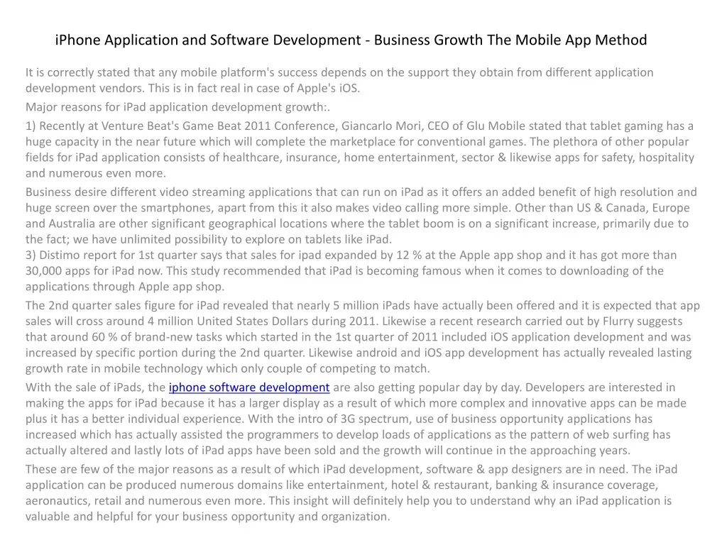 iphone application and software development business growth the mobile app method n.