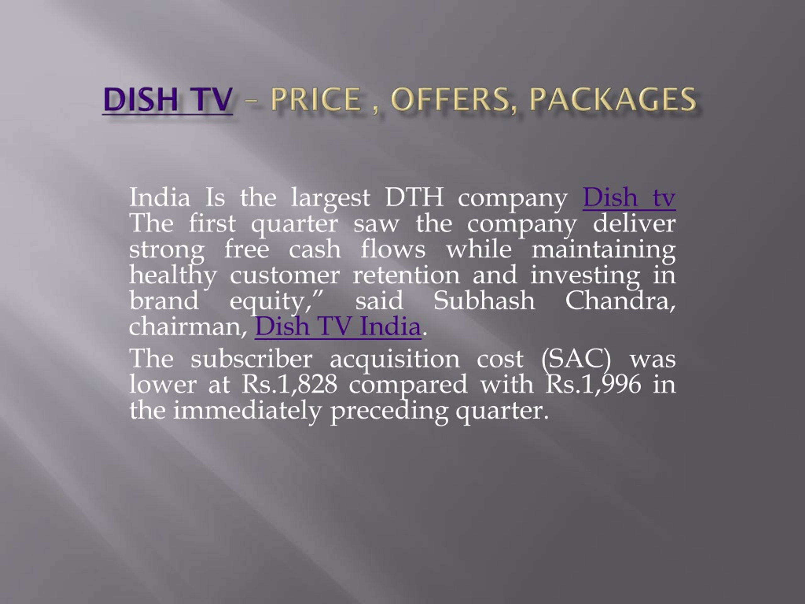 PPT Dish TV PowerPoint Presentation, free download ID1335850