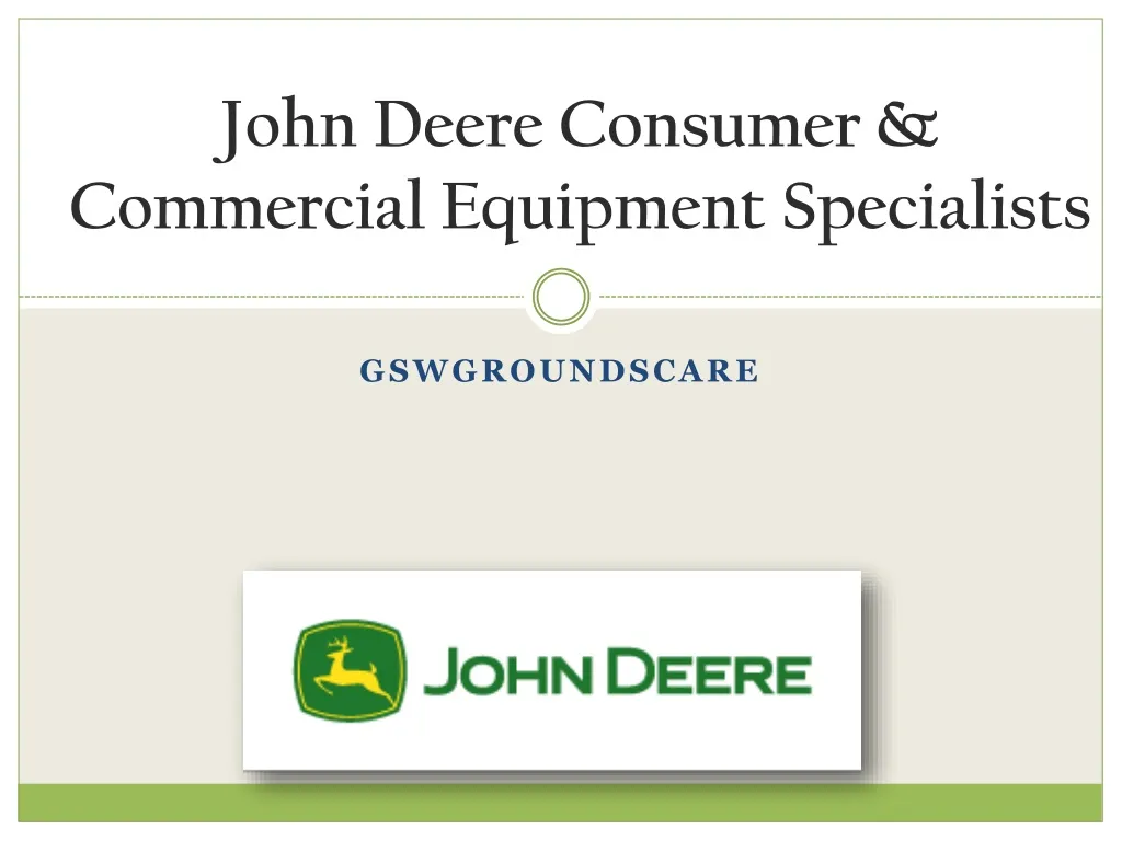 john deere consumer commercial equipment specialists n.