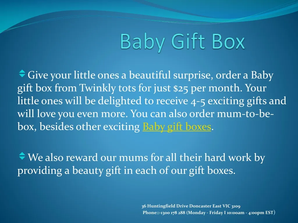 PPT Baby Gift Box PowerPoint Presentation, free download ID1337925