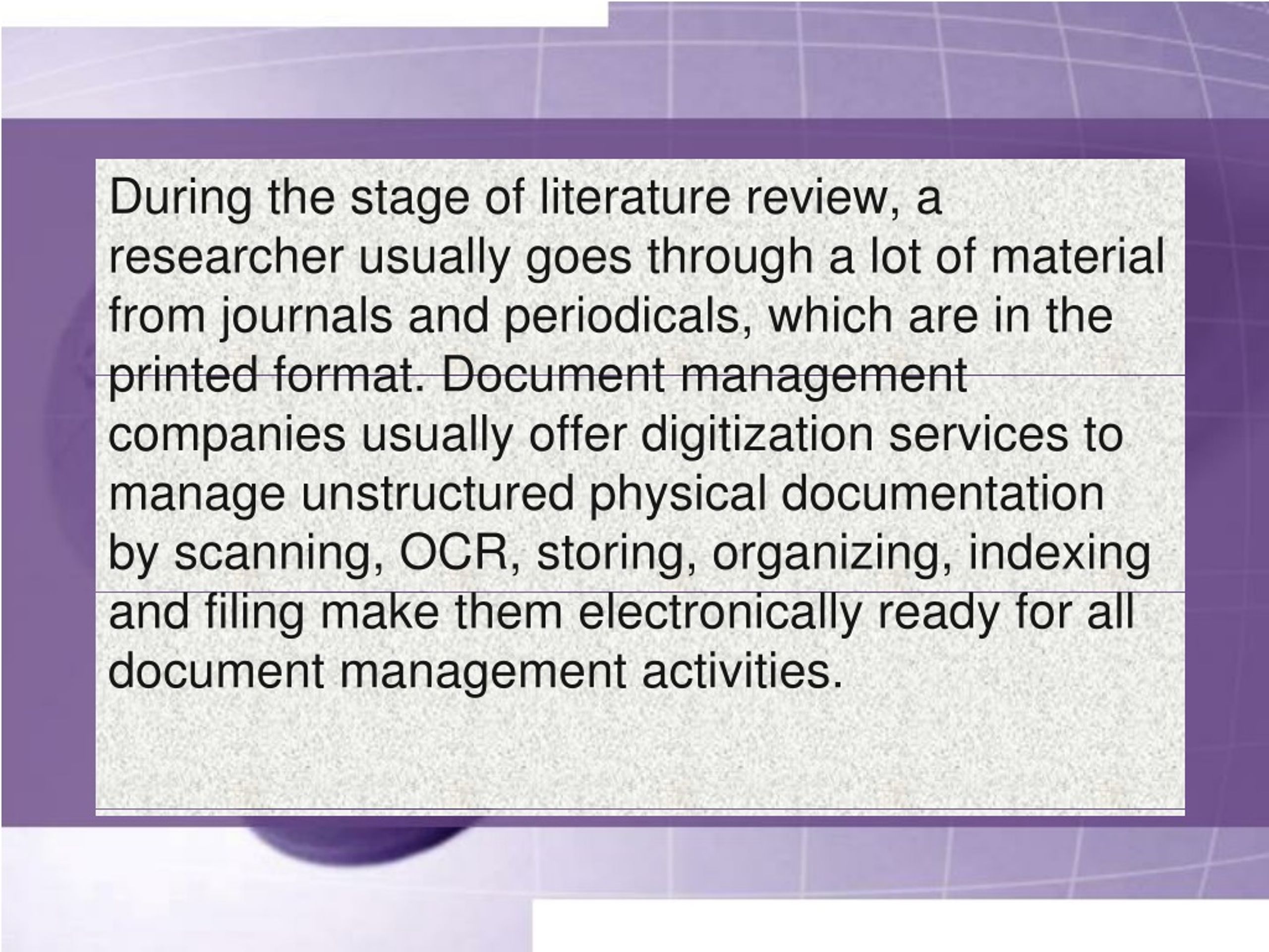 literature review on document management system