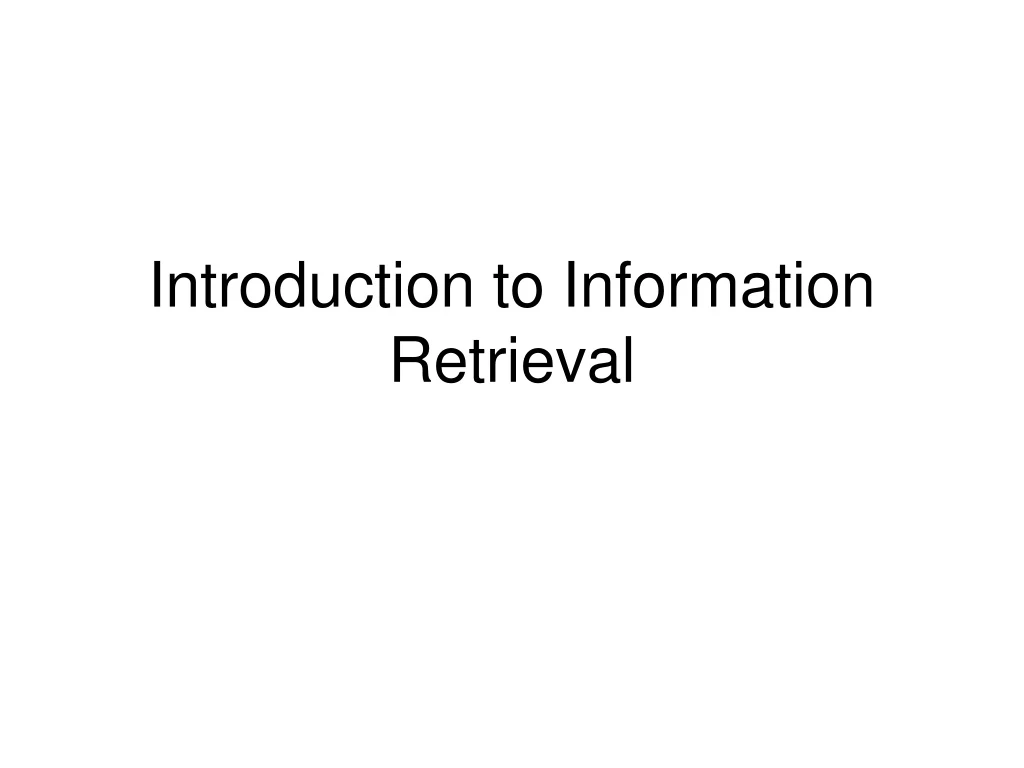 introduction to information retrieval n.
