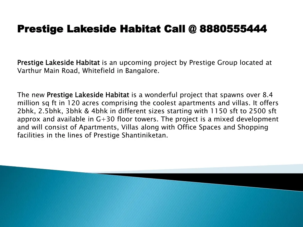 prestige lakeside habitat call @ 8880555444 n.